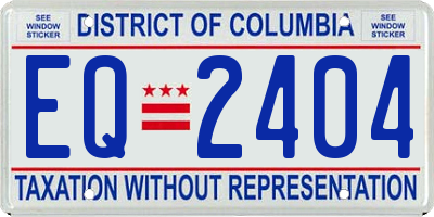 DC license plate EQ2404