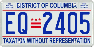 DC license plate EQ2405