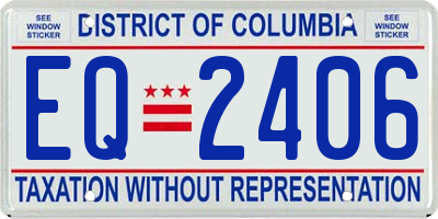 DC license plate EQ2406