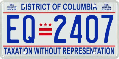 DC license plate EQ2407