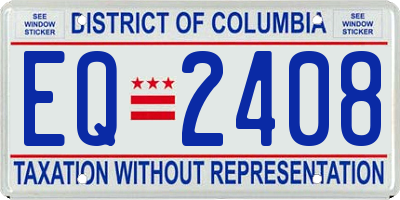 DC license plate EQ2408