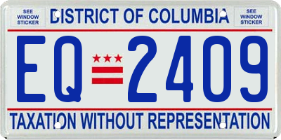 DC license plate EQ2409