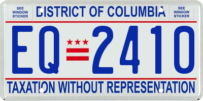DC license plate EQ2410