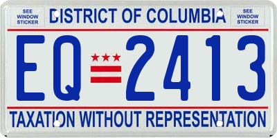 DC license plate EQ2413