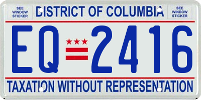 DC license plate EQ2416