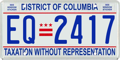 DC license plate EQ2417
