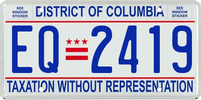 DC license plate EQ2419