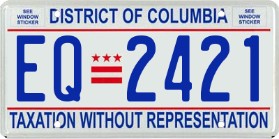 DC license plate EQ2421