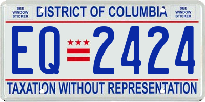 DC license plate EQ2424