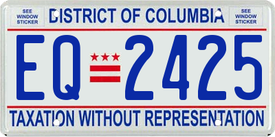DC license plate EQ2425