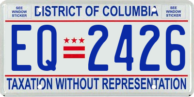 DC license plate EQ2426