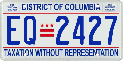 DC license plate EQ2427