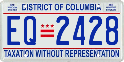 DC license plate EQ2428