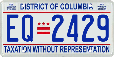 DC license plate EQ2429
