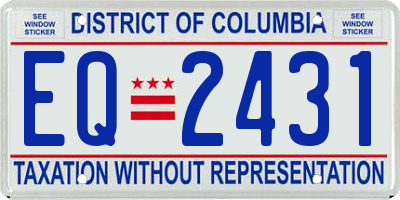 DC license plate EQ2431
