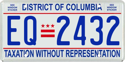 DC license plate EQ2432