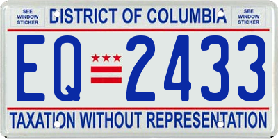DC license plate EQ2433