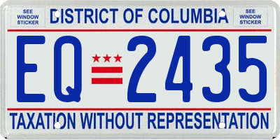DC license plate EQ2435
