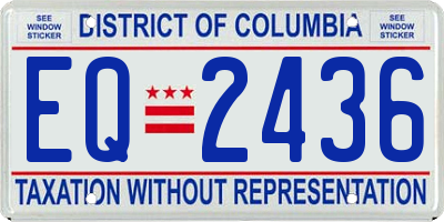 DC license plate EQ2436