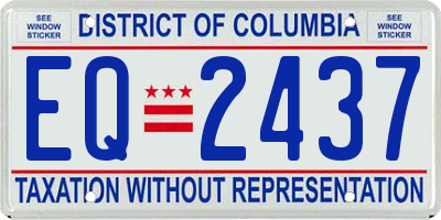 DC license plate EQ2437