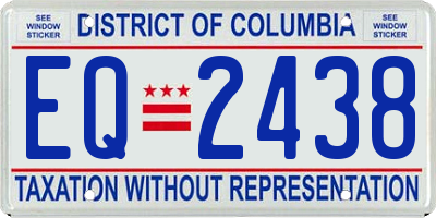 DC license plate EQ2438