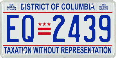 DC license plate EQ2439