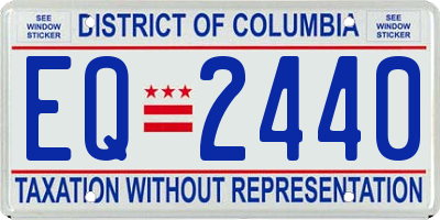 DC license plate EQ2440