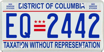DC license plate EQ2442
