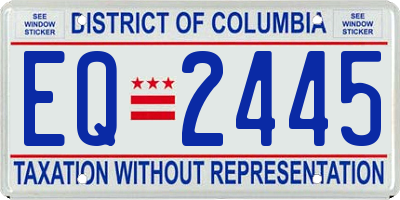 DC license plate EQ2445