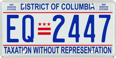 DC license plate EQ2447