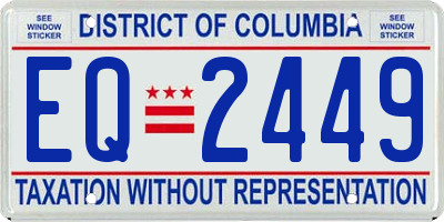 DC license plate EQ2449