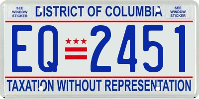 DC license plate EQ2451