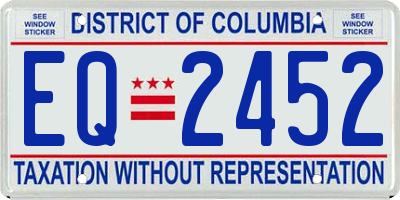 DC license plate EQ2452