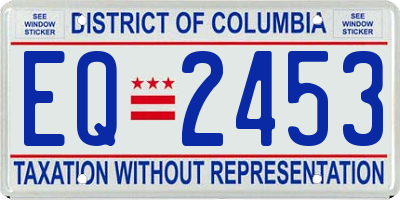 DC license plate EQ2453