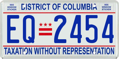 DC license plate EQ2454