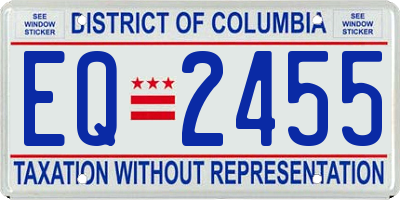 DC license plate EQ2455