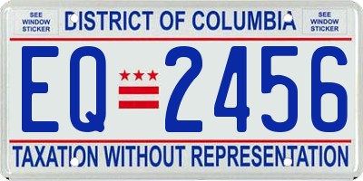 DC license plate EQ2456