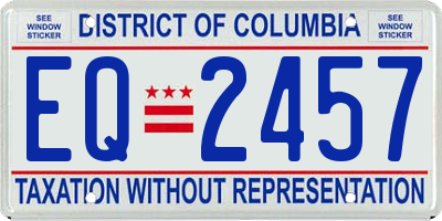 DC license plate EQ2457