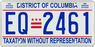 DC license plate EQ2461