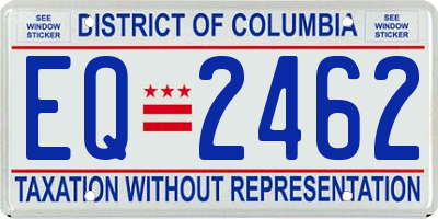 DC license plate EQ2462