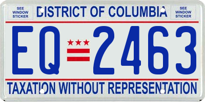 DC license plate EQ2463