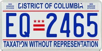 DC license plate EQ2465