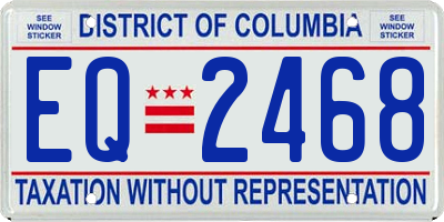 DC license plate EQ2468
