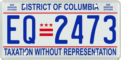 DC license plate EQ2473
