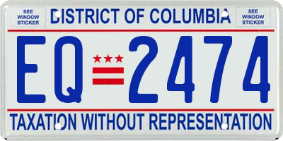 DC license plate EQ2474