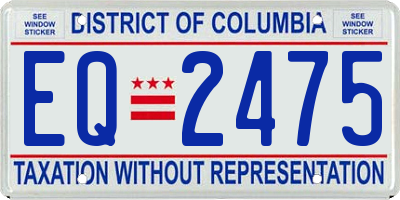DC license plate EQ2475