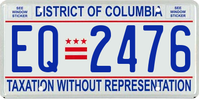 DC license plate EQ2476