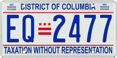 DC license plate EQ2477
