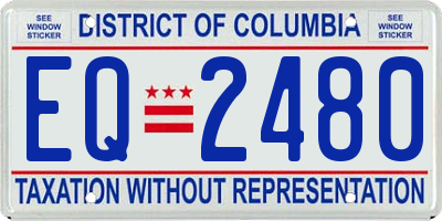 DC license plate EQ2480