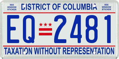 DC license plate EQ2481